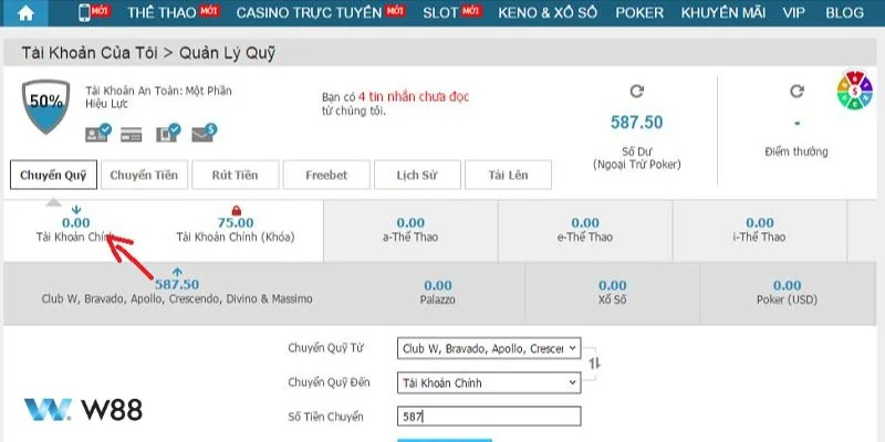 Chi tiết hướng dẫn các bước nạp tiền vào tài khoản nhà cái W88. 